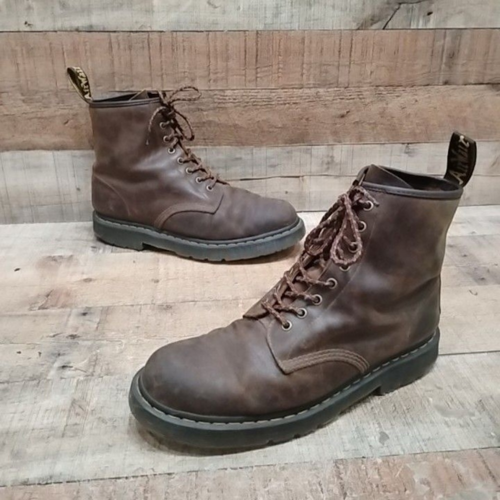 Dr. Martens 1460 SR Boots Mens Size 12 46 Brown Leather Combat Lace Up Work
